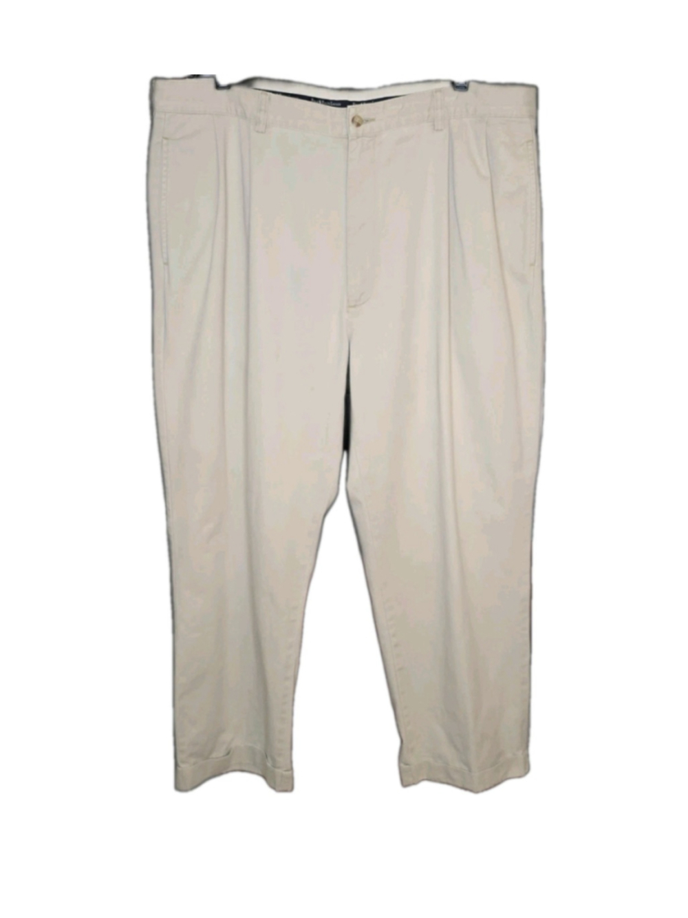 Vintage Polo Ralph Lauren Hammond Pants Mens 40x30 Cream Pleated Chino Cuffed